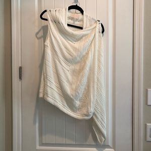 Skies Are Blue cream loose-weave drape sweater